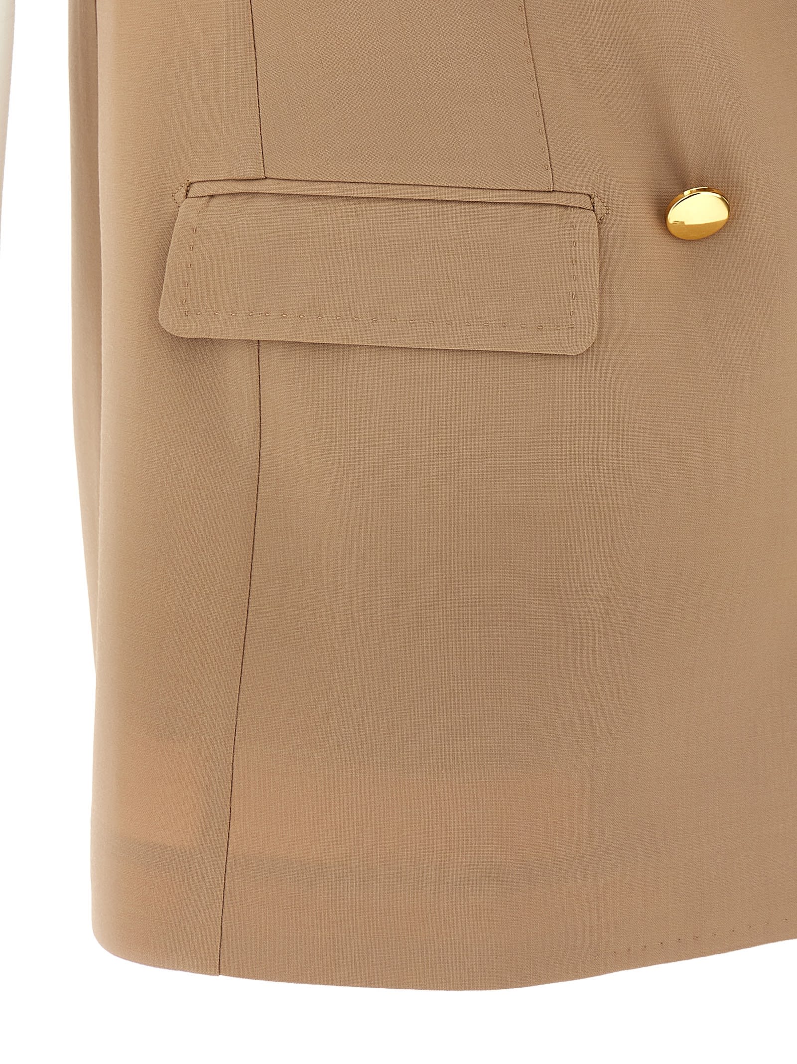 Tagliatore Bernice Double-breasted Sleeveless Blazer In Beige