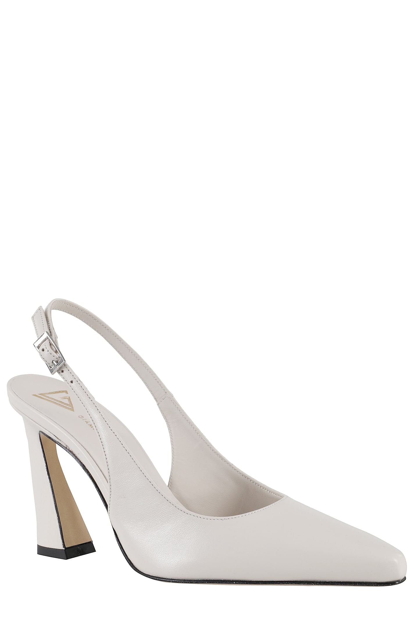 Giampaolo Viozzi Pointed Toe Nappa Leather Slingback Shoes In Burro