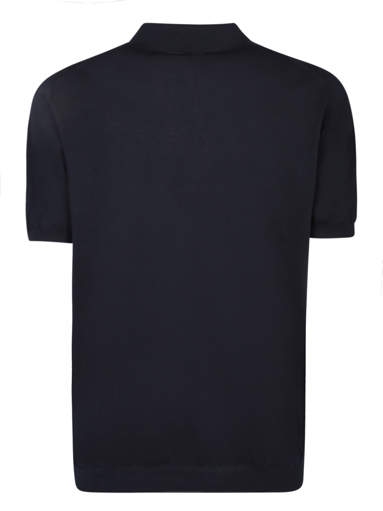 Shop Kiton Iconic Mid Zip Blue Polo Shirt