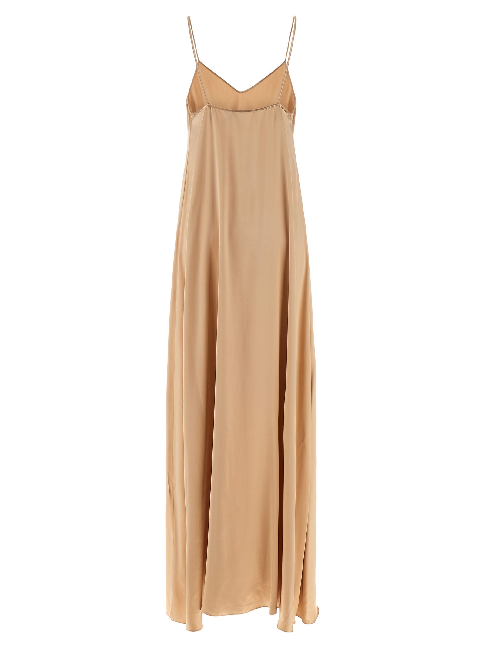 Ferragamo V-neck Maxi Dress In Brown