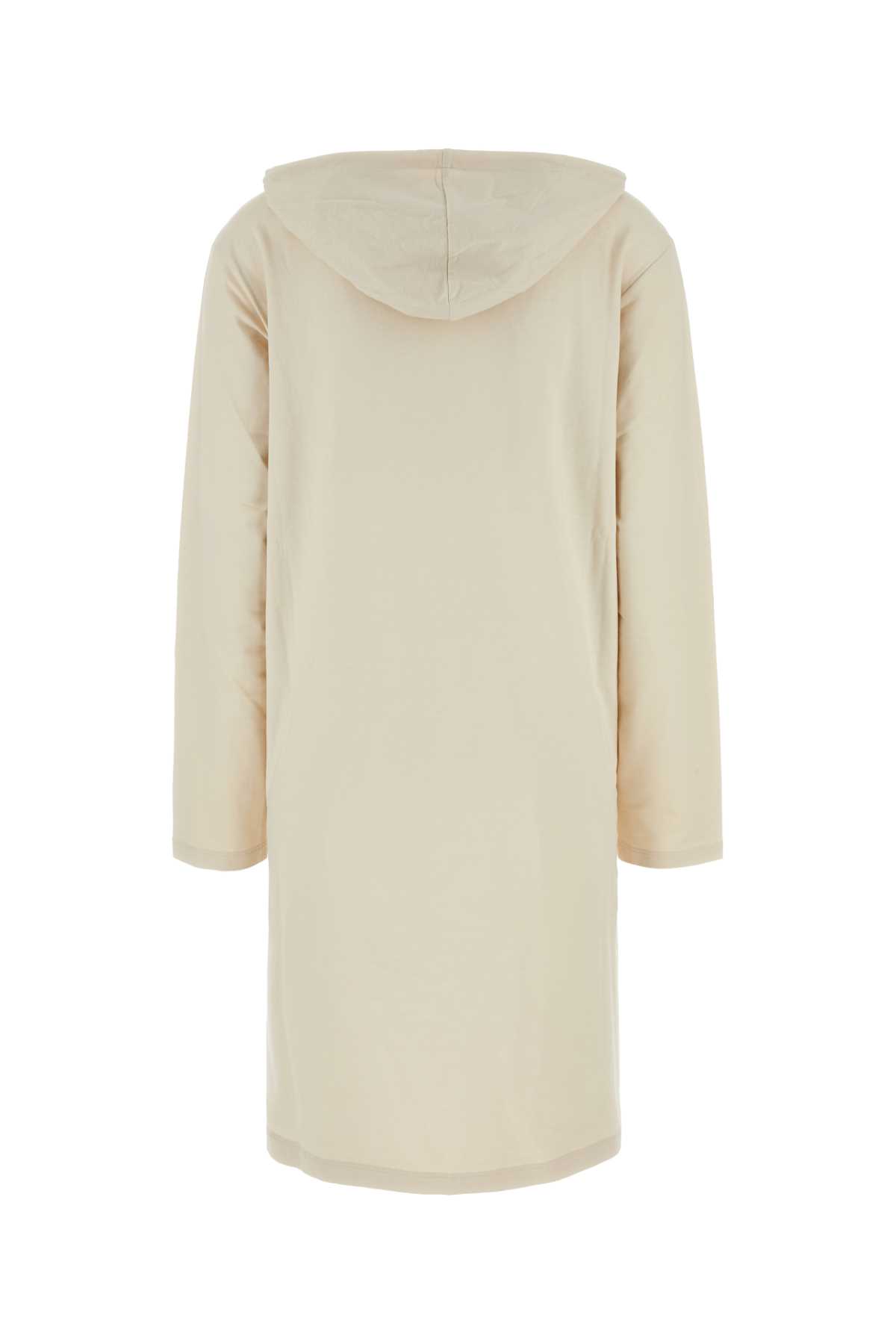 Shop Prada Cream Stretch Cotton Sweatshirt Dress In Naturale