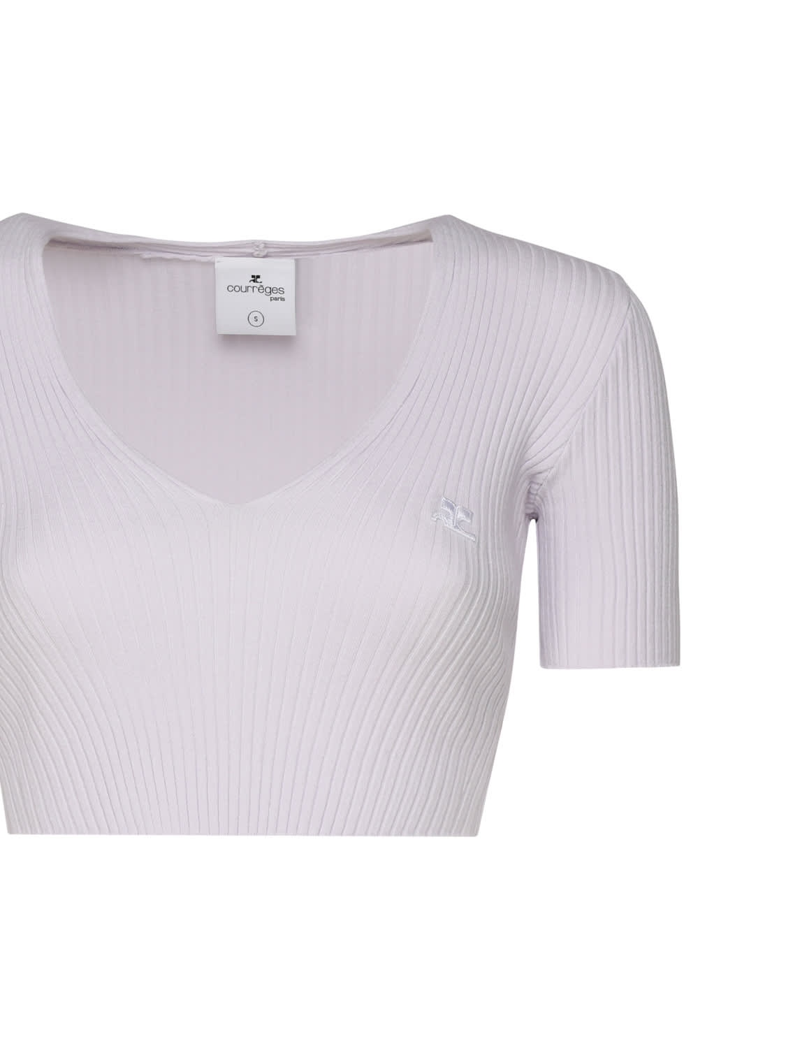Courrèges Crop Top In Cotton In Grey