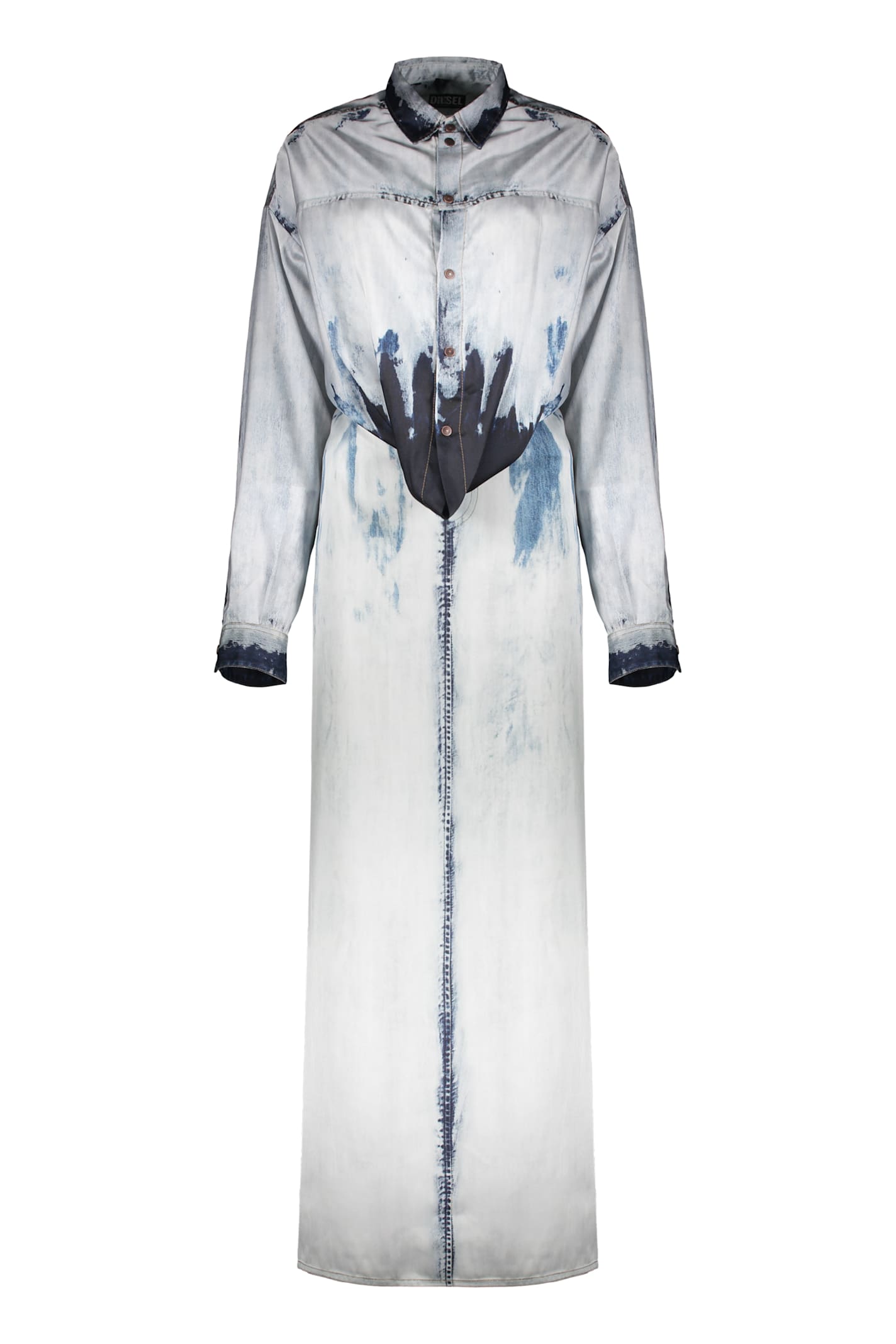 Diesel Two-piece Denim Effect Outfit With Oversized Skirt