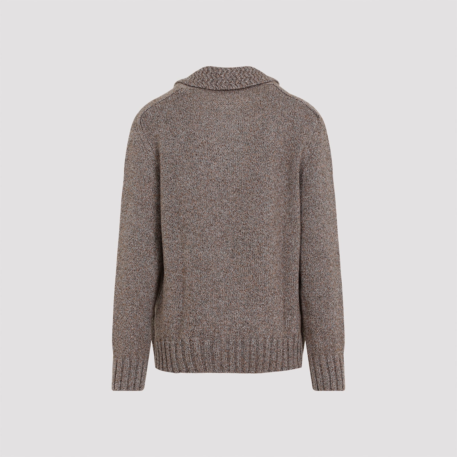 Shop Zegna Cashmere Cardigan In Marrone Scuro