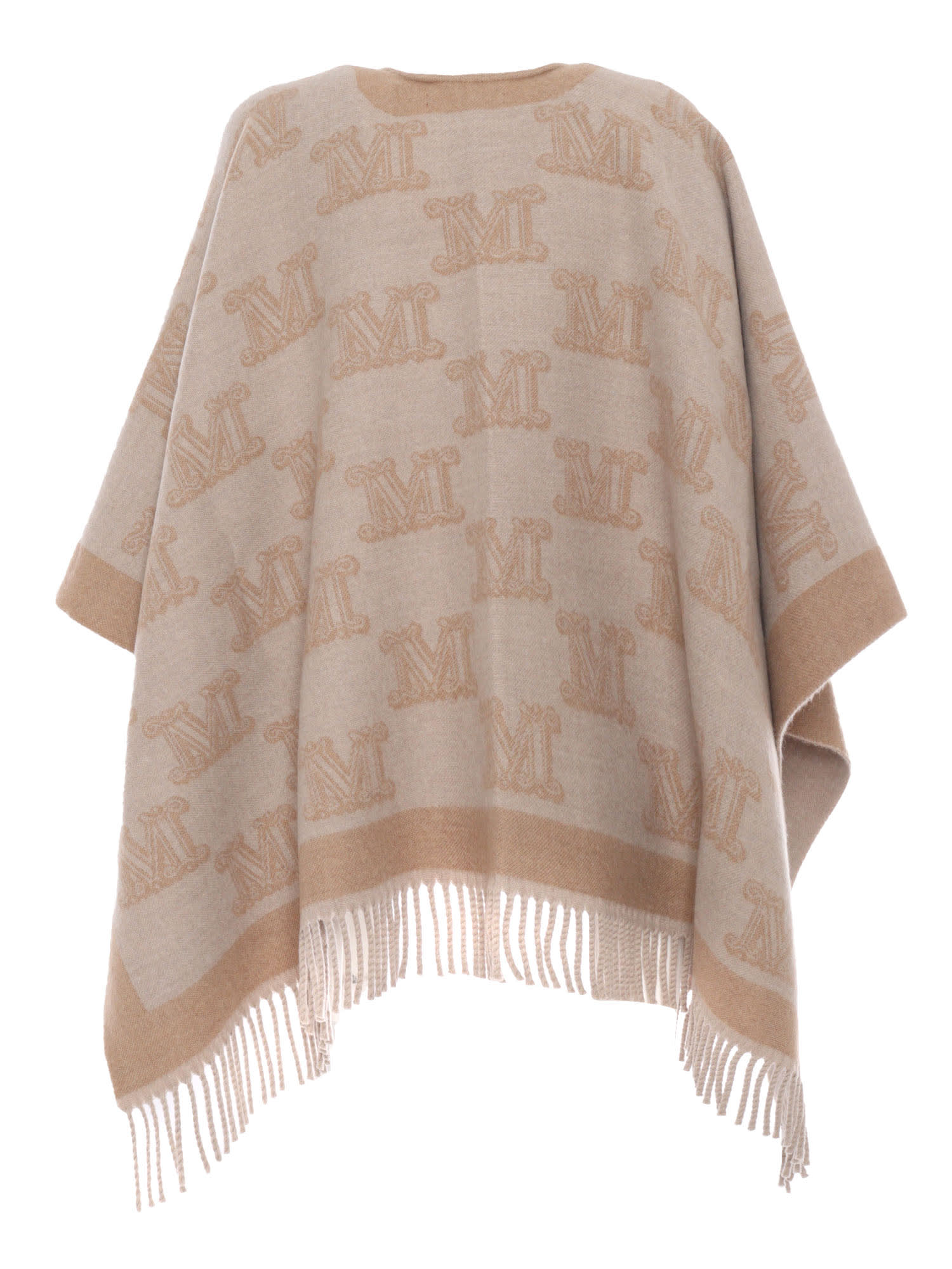 Shop Max Mara Frinestd Sand Cape-wrap-poncho In Beige