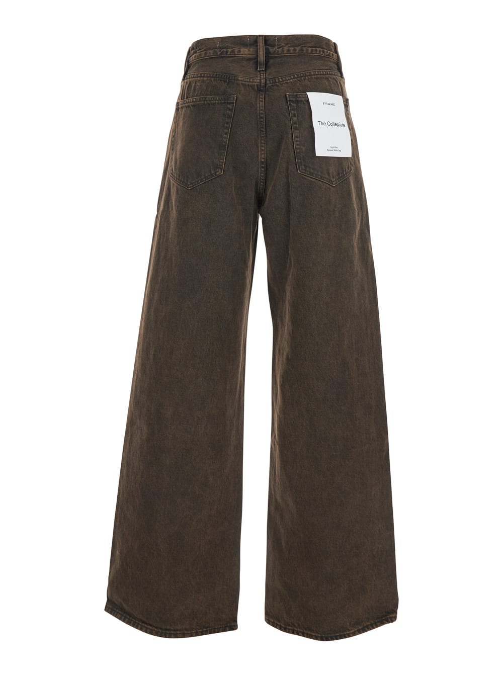 Frame The Collegiate Brown Jeans With Belt Loops And Wide Leg In Denim Woman In Brown