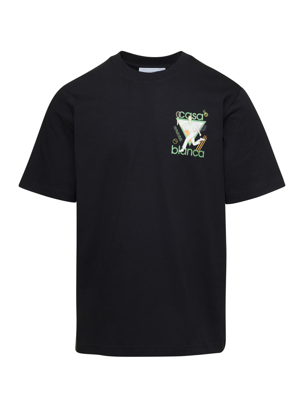 Shop Casablanca Le Jeu Printed Unisex T-shirt In Black