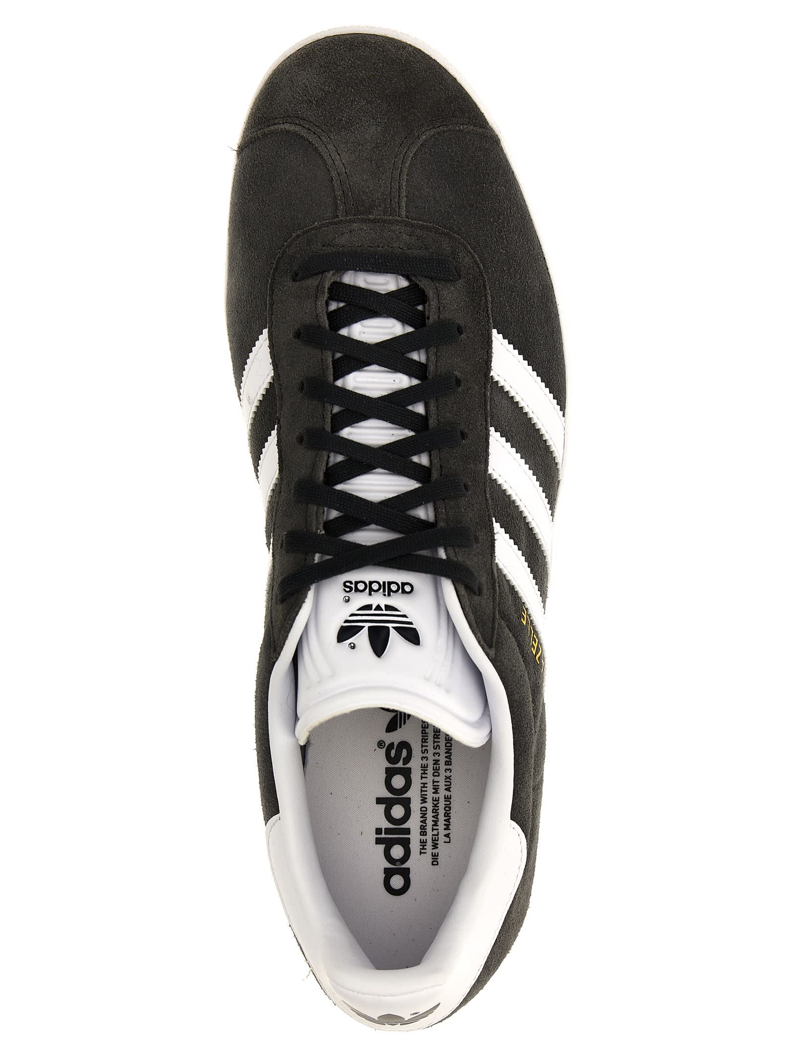Adidas Originals Adidas Gazelle Bb5476 Men's Us 10.5 Black White Leather Low Top Sneakers Nr9420 In Gray