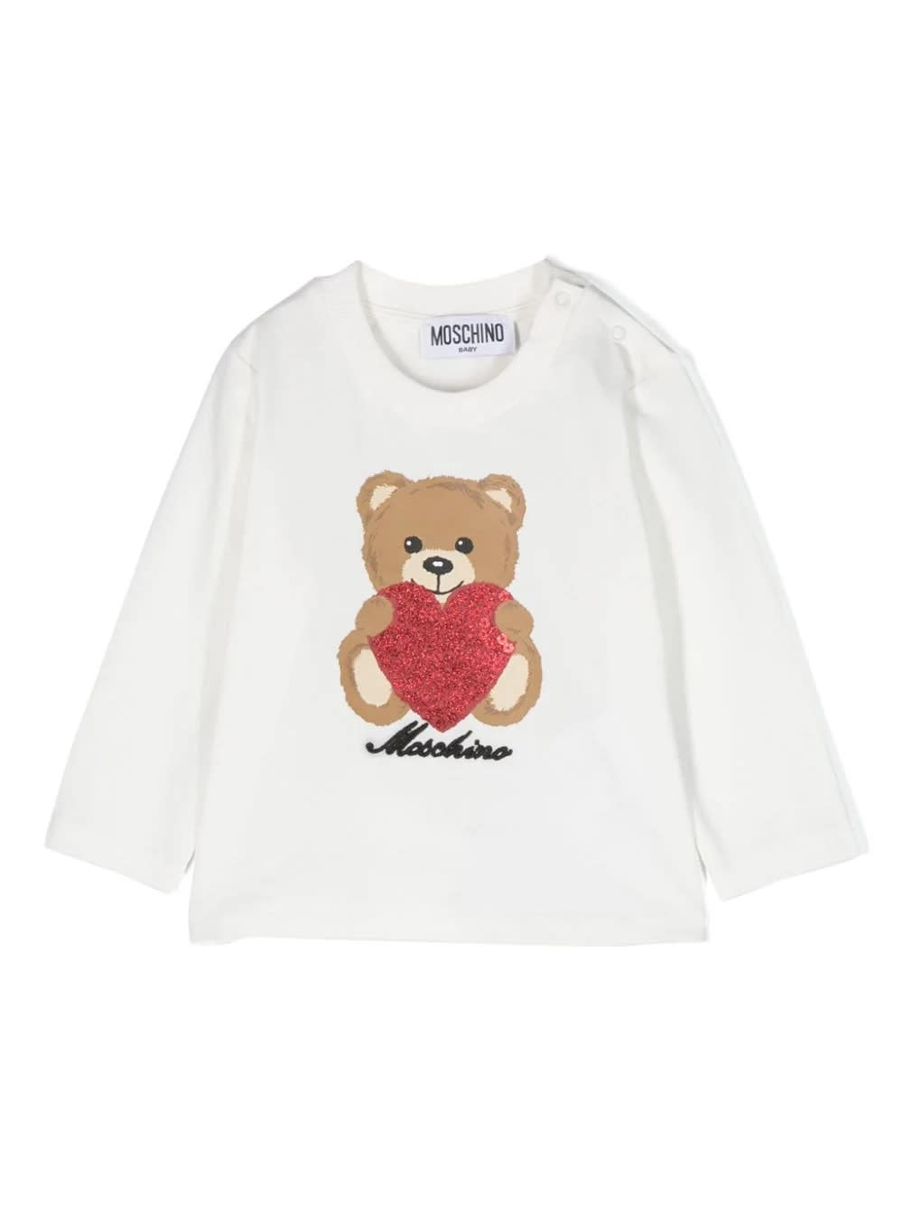 Shop Moschino T-shirt Con Teddy Bear In Cream
