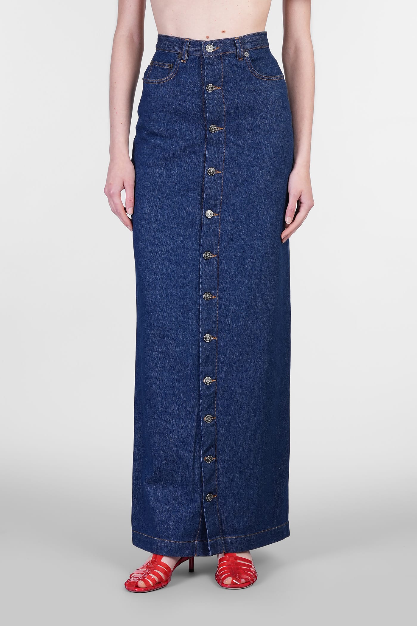 Skirt In Blue Cotton