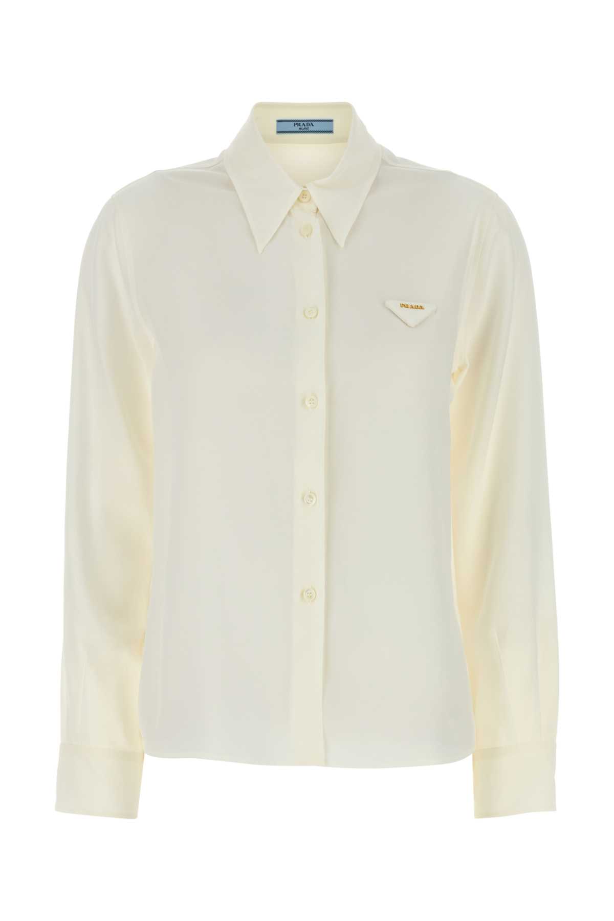 Prada Women's Silk Shirt In White