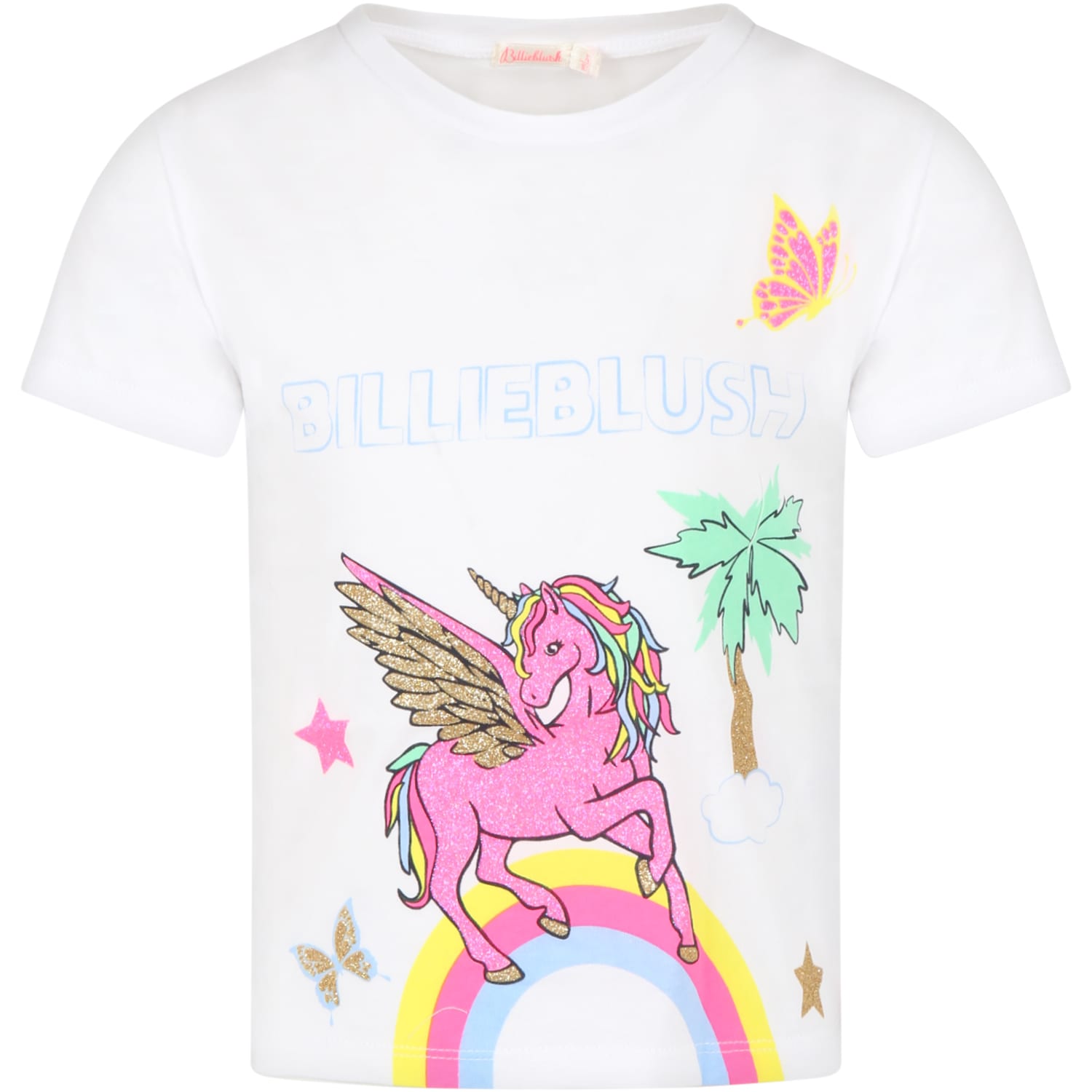 Billieblush Kids' White T-shirt For Girl With Logo