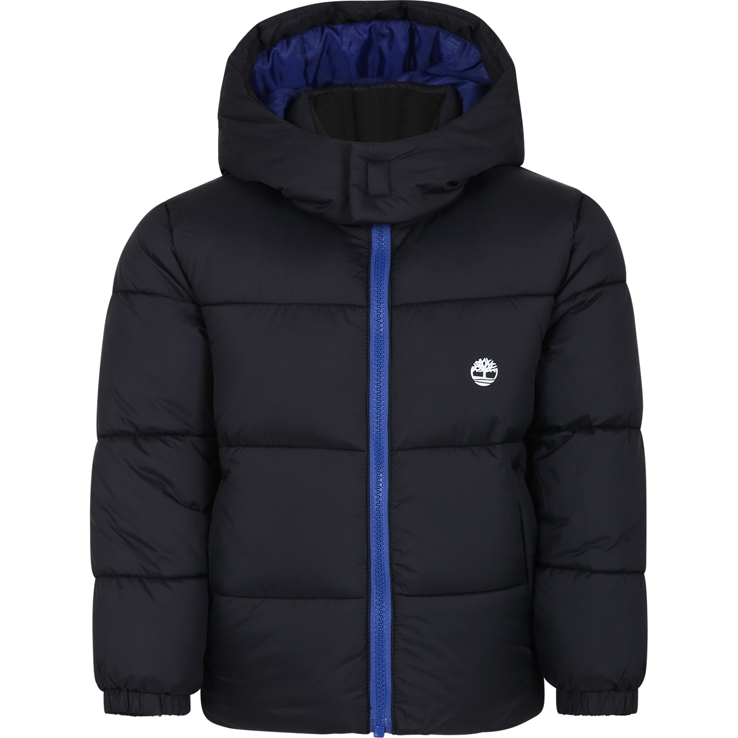 Timberland Kids' Black Down Jacket For Boy With Tree