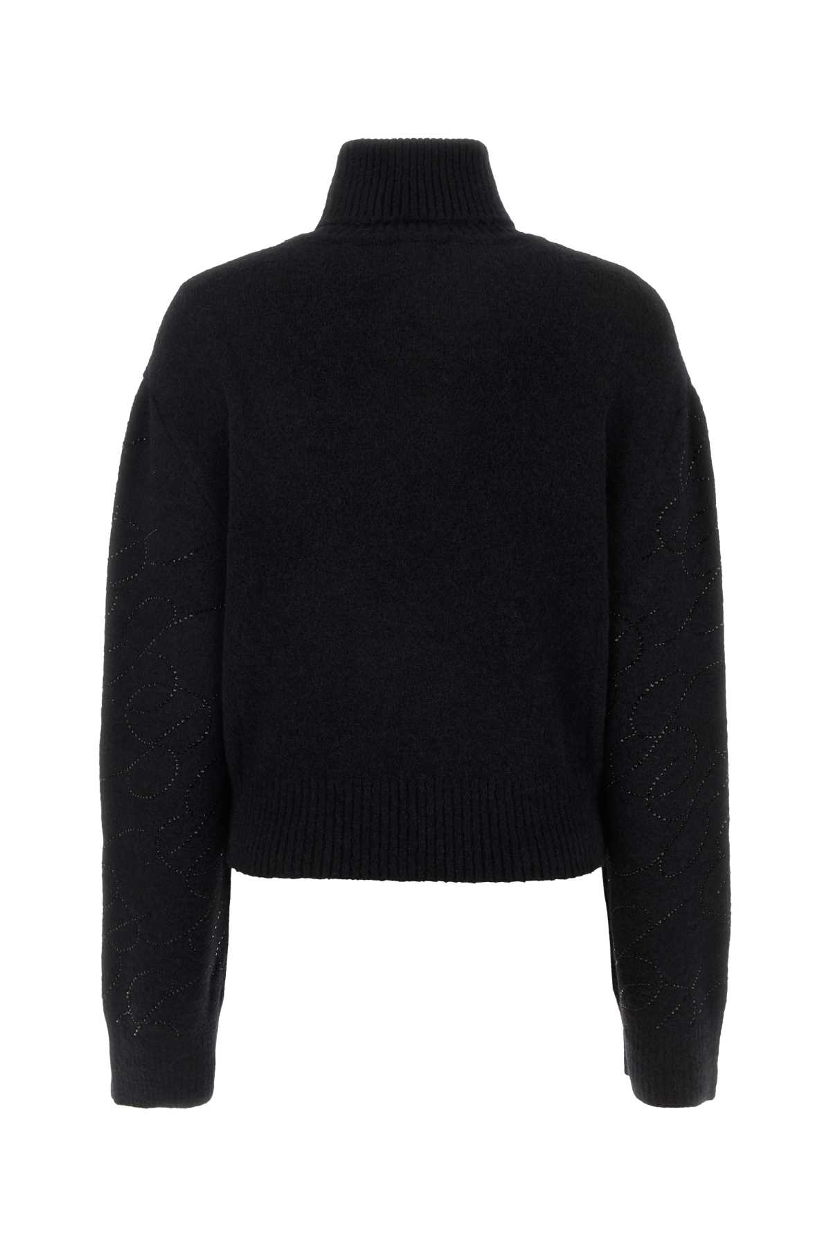 Shop Blumarine Black Alpaca Blend Sweater In Nero