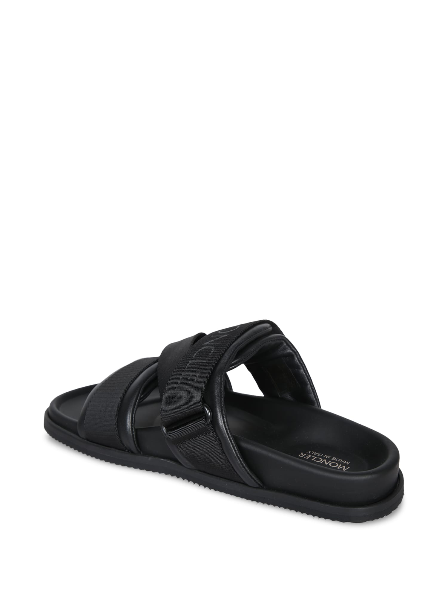 Shop Moncler Logo Black Sandals