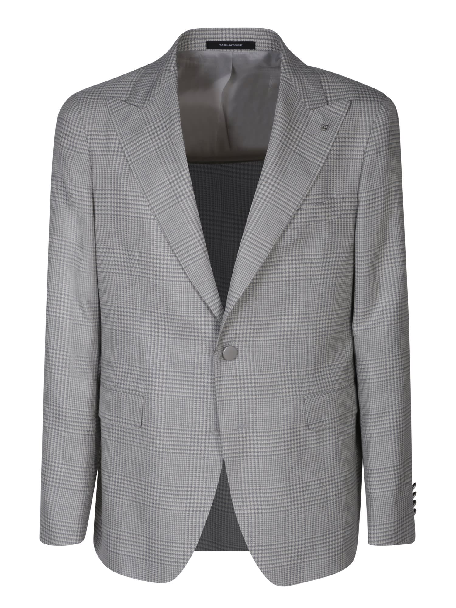 Shop Tagliatore Vesuvio White/grey Jacket