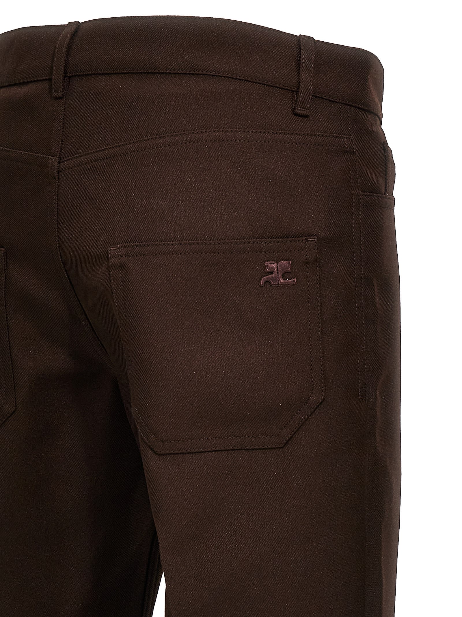Shop Courrèges 70s Bootcut Pants In Brown