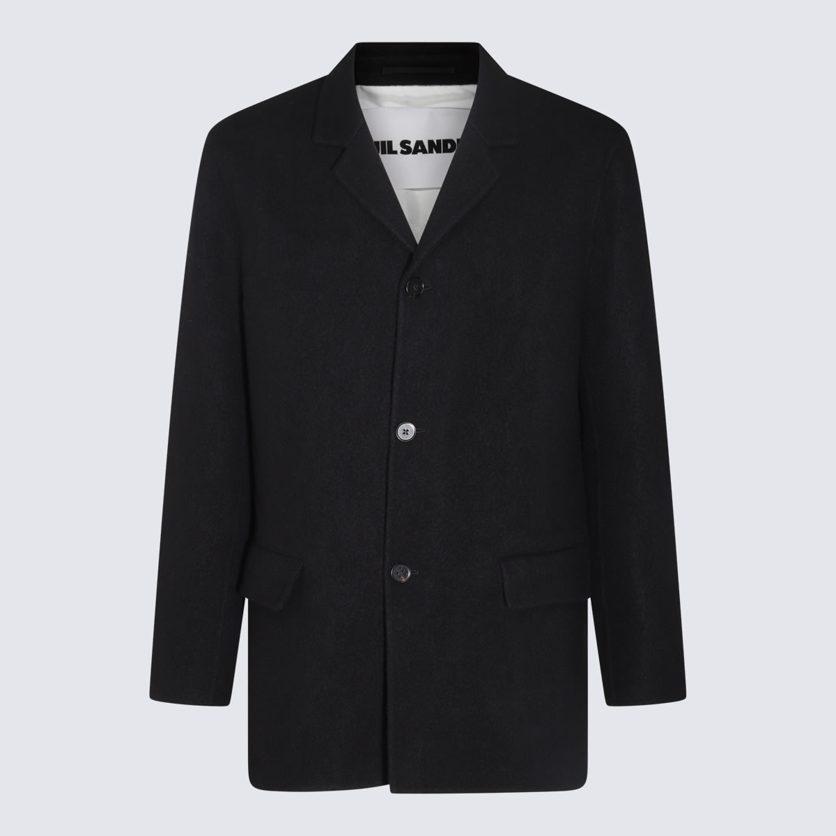 Shop Jil Sander Black Viscose Casual Jacket