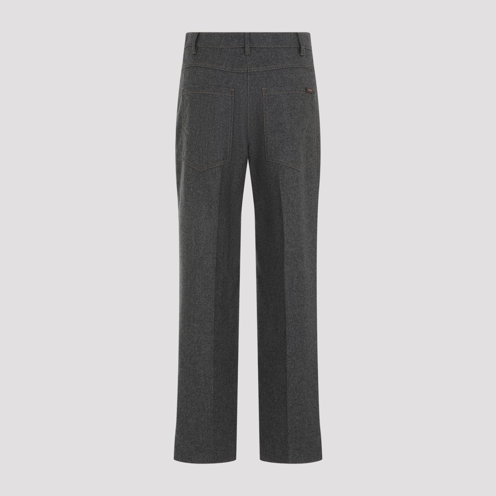 Shop Brunello Cucinelli Cropped Flannel Pants In Grigio Scuro