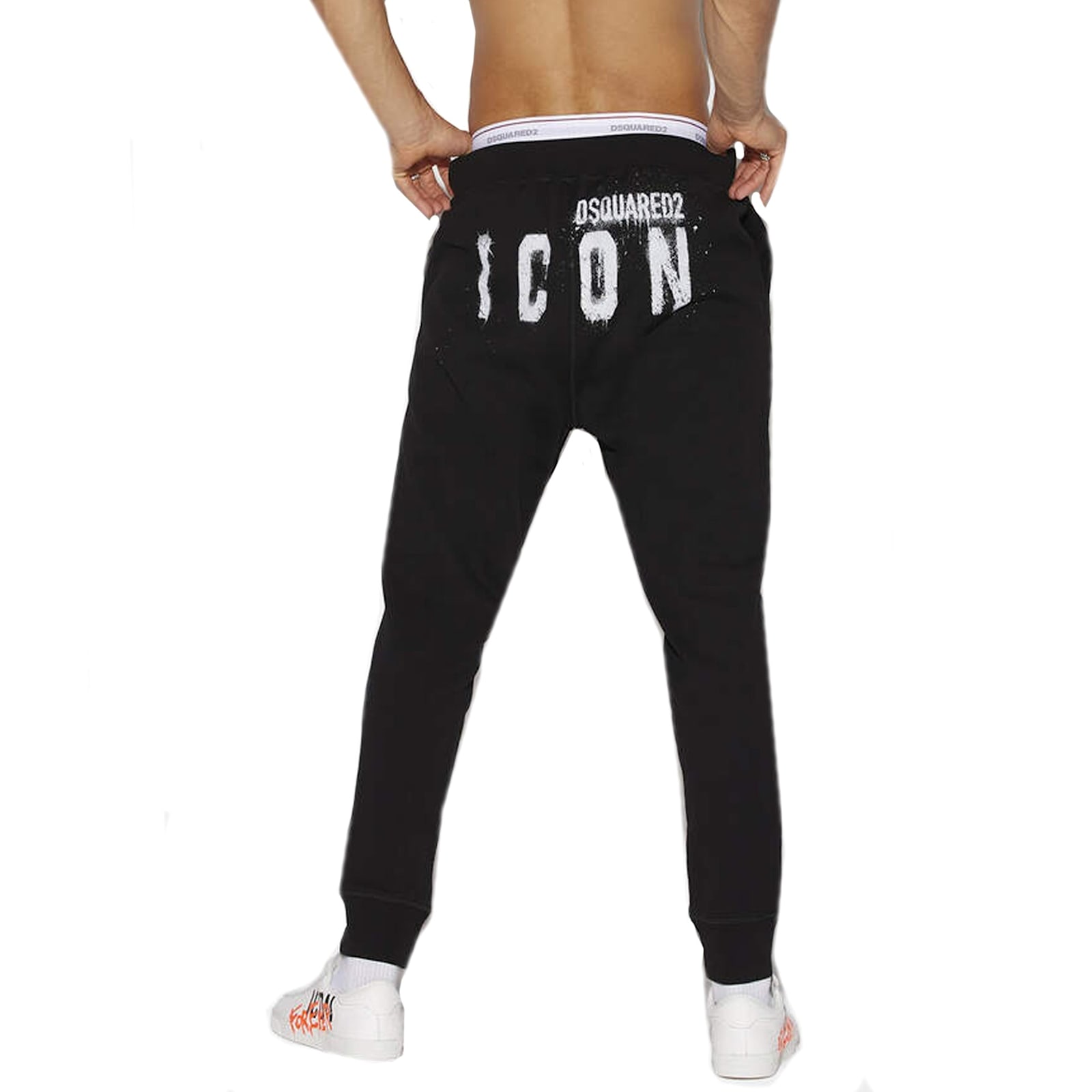 Shop Dsquared2 Icon Spray Ski Sweatpants In Black