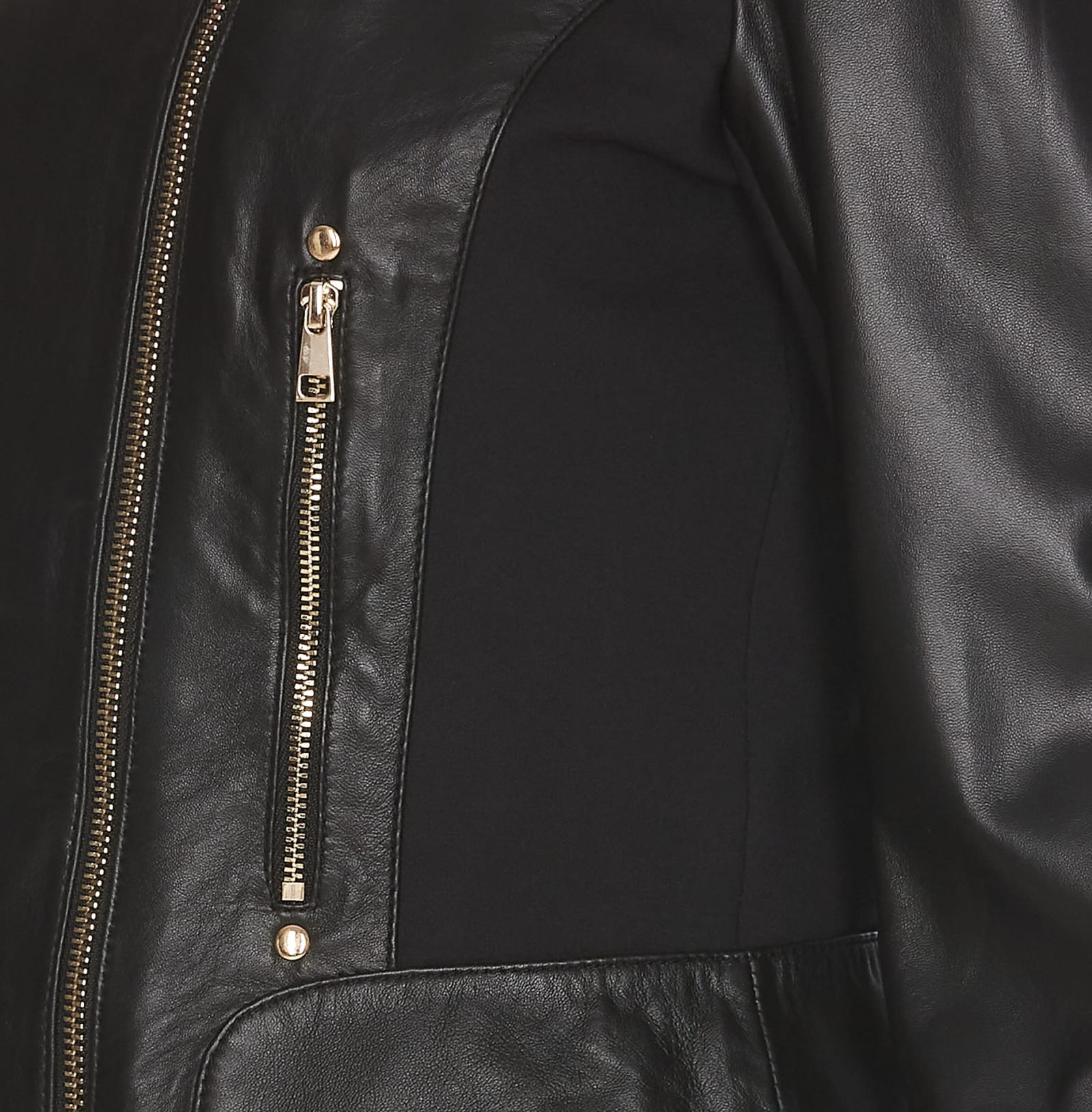 Shop Liu •jo Leather Jacket In Black