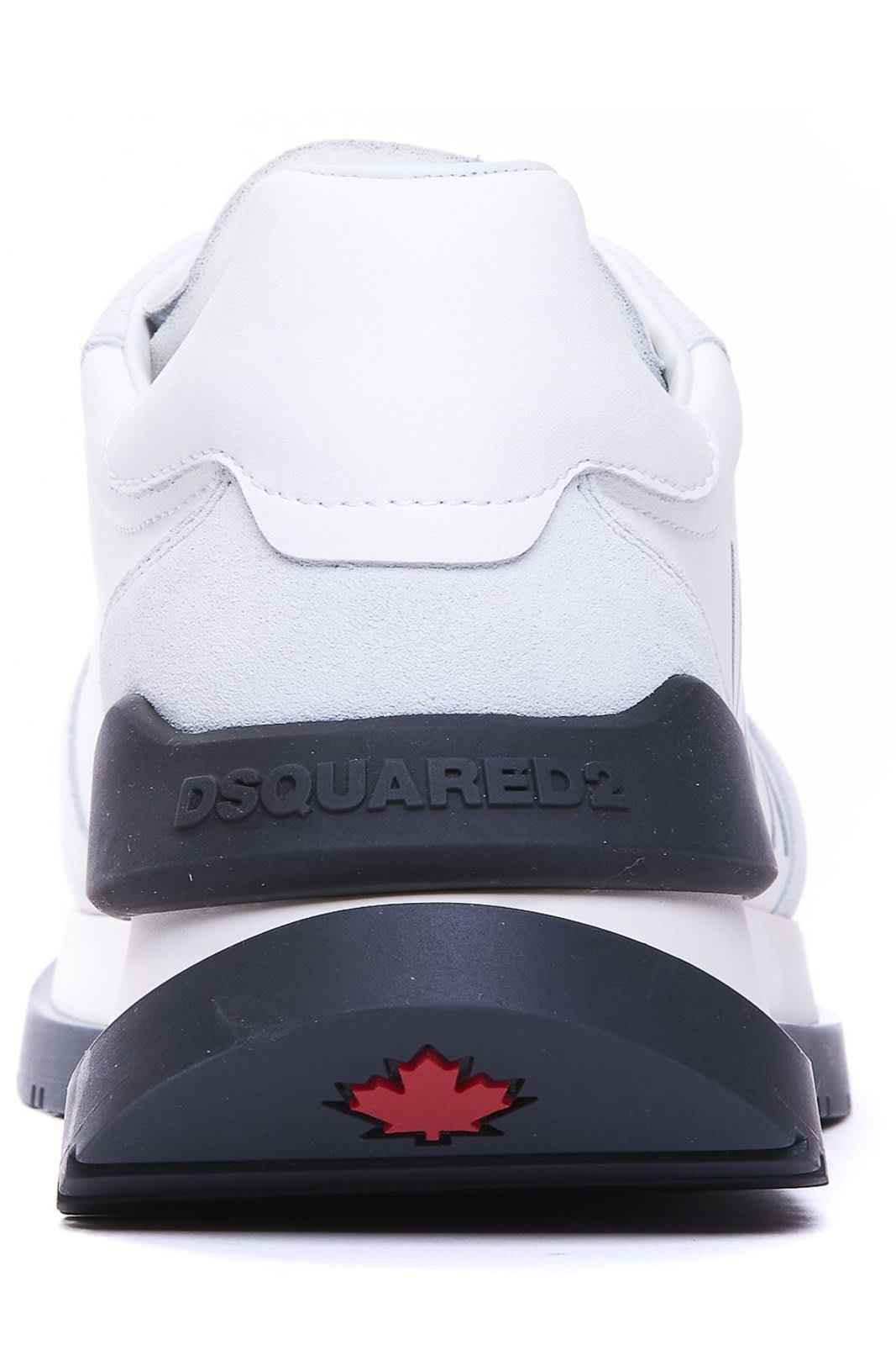 Shop Dsquared2 Icon Lace-up Running Sneakers In White/black/red