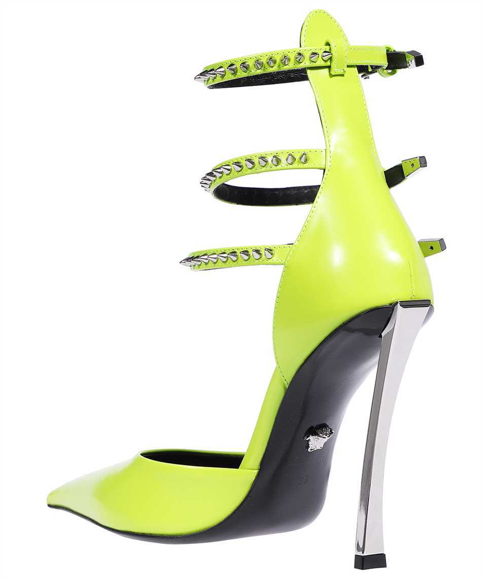 Versace Heeled Leather Sandals In Green