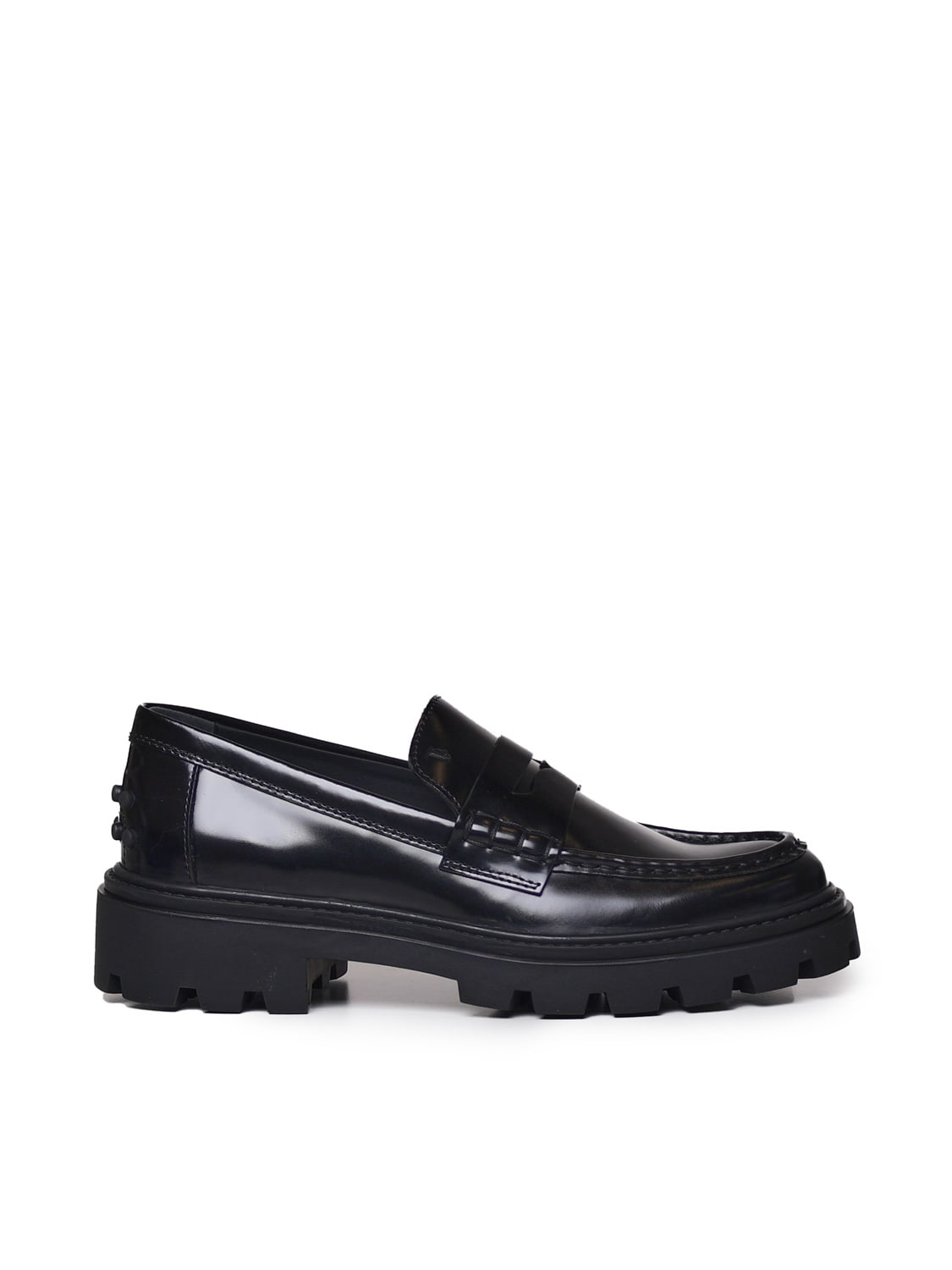 Shop Tod's Leather Loafers In Black