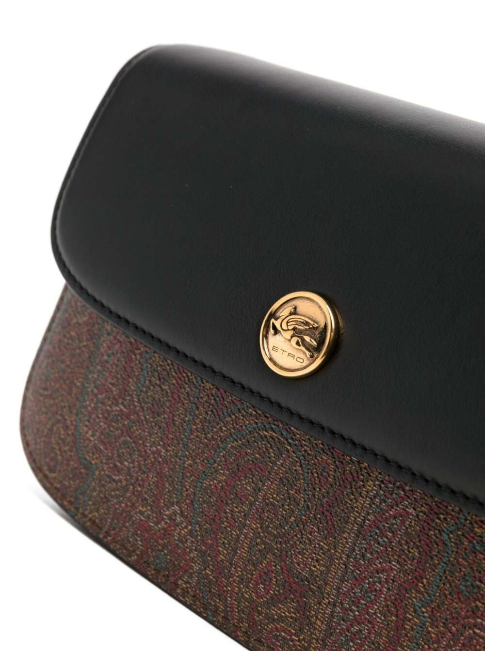 Shop Etro Black Arnica Crossbody Bag With Paisley Motif In Cotton Blend Woman In Brown