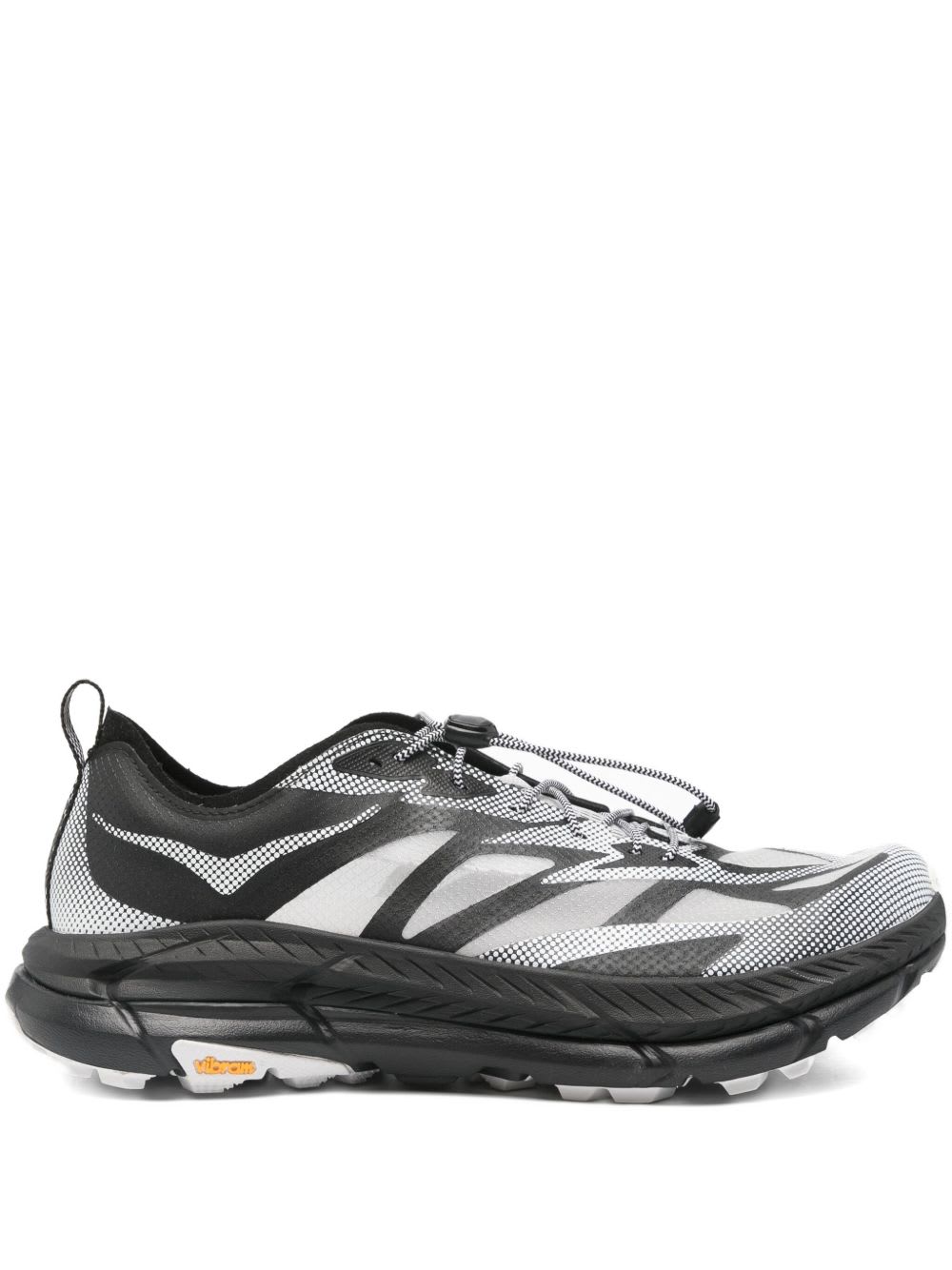 Hoka Mafate Speed 4 Lite Black Low Top Sneakers With Mesh Panels In Tech Fabric Unisex In Black