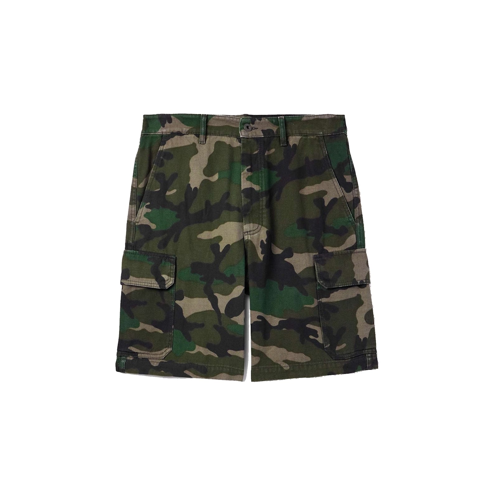 Valentino Straight-leg Camouflage-print Canvas Cargo Shorts