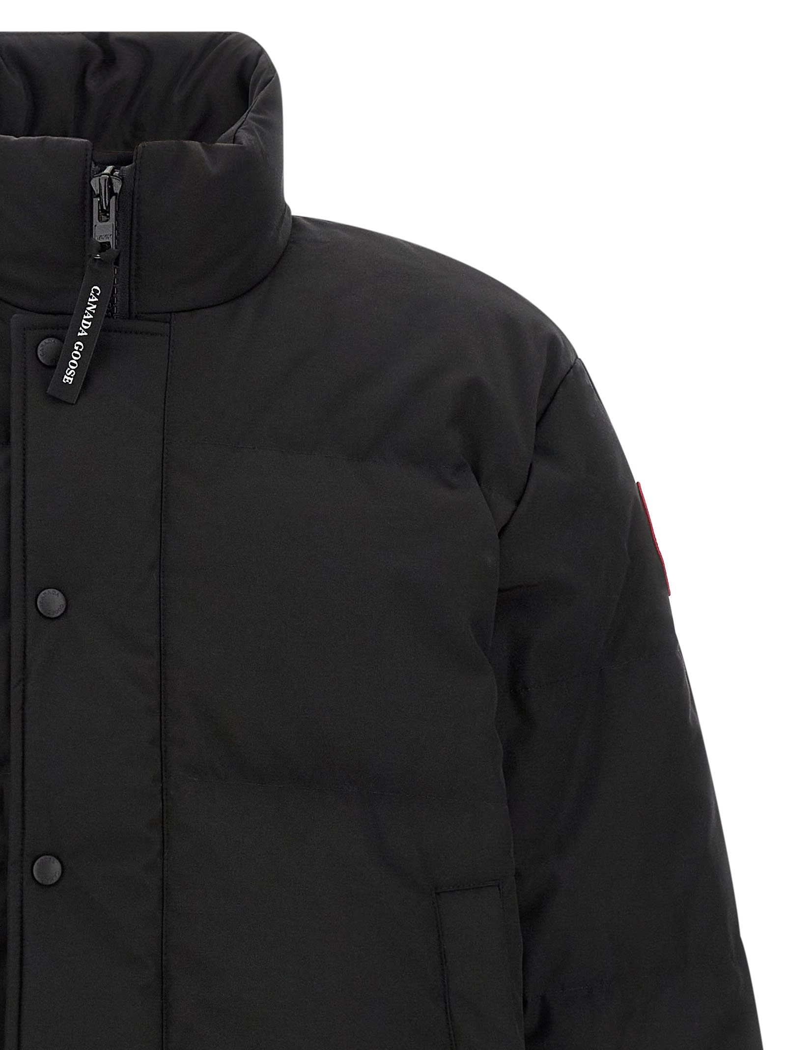 Canada Goose Bayview Logo Patch Down Jacket In Black