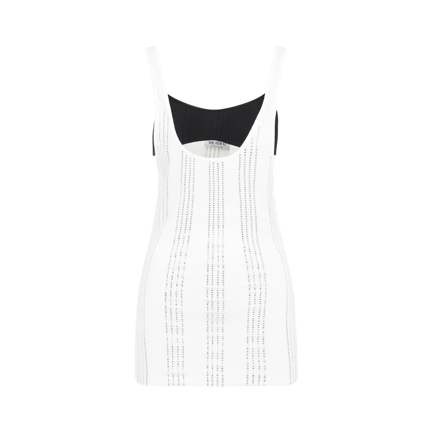 Attico Flat Ribbed Jersey Tank Top In White