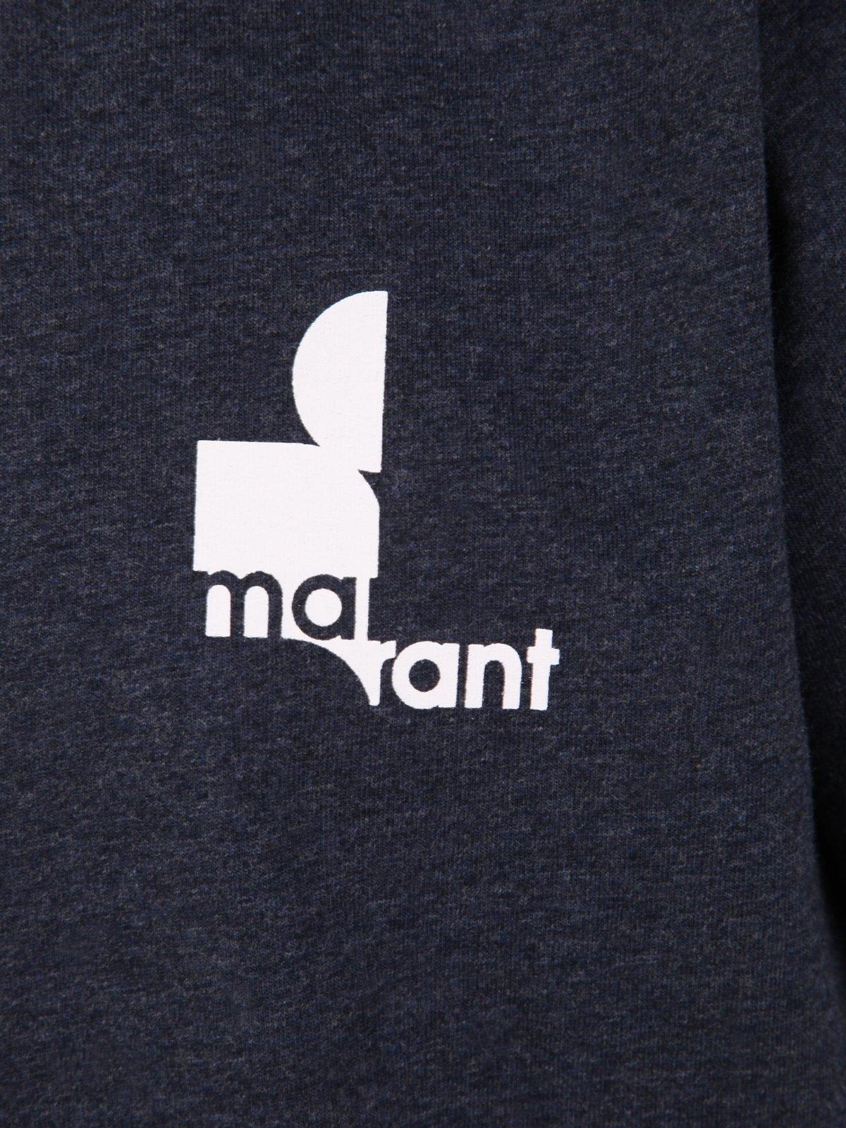 Shop Isabel Marant Roundneck Logo Print T-shirt In Navy