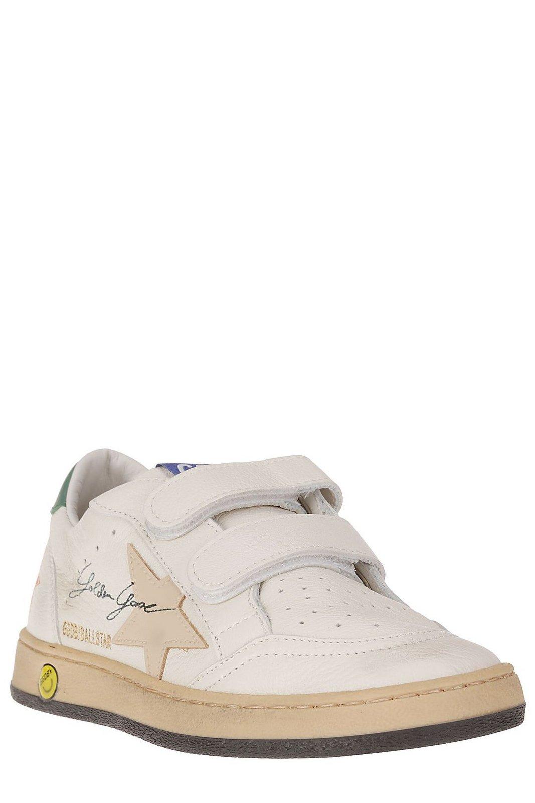 Shop Golden Goose Round Toe Sneakers In White/smoke Grey/green