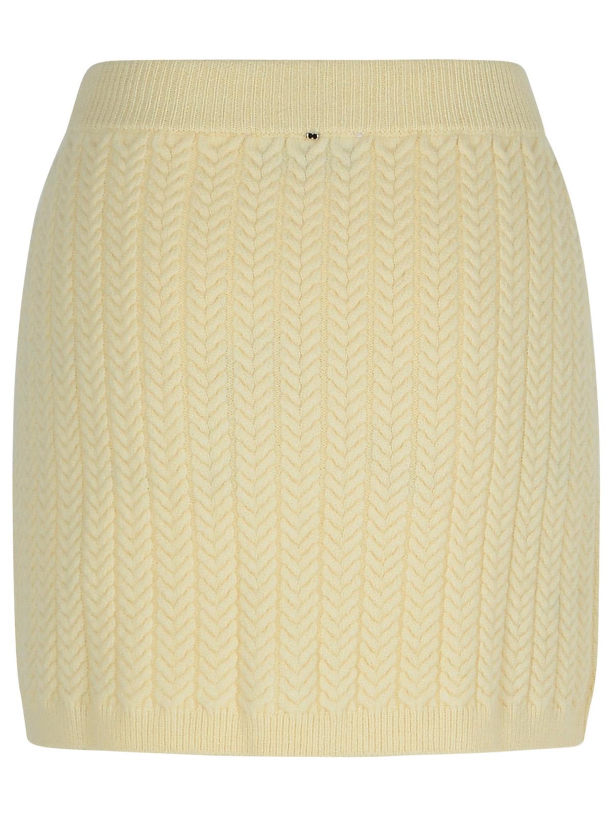 Shop Sportmax Earry1 White Wool Blend Skirt In Ivory