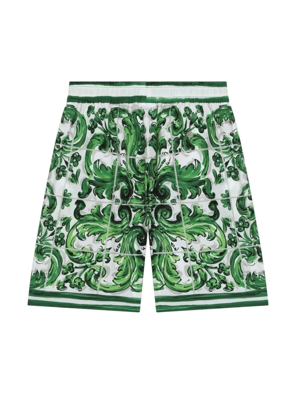 Shop Dolce & Gabbana Shorts With Logo In Green