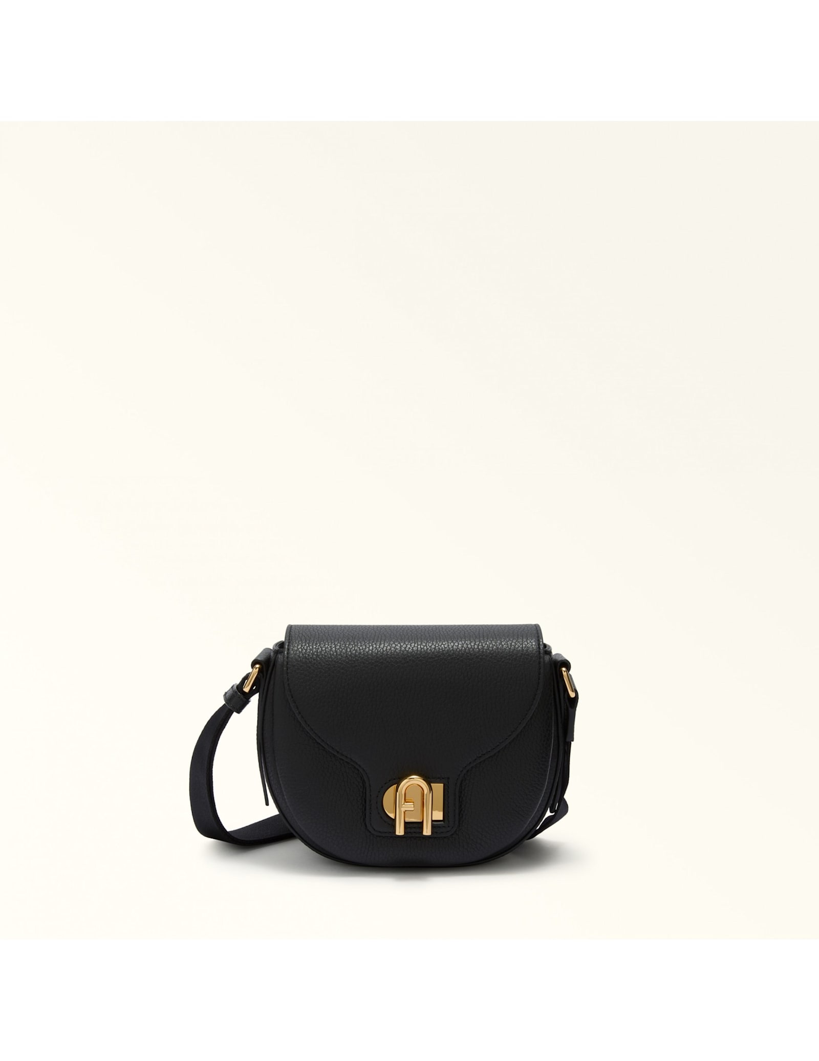 Lotus Mini Leather Shoulder Bag Black Color