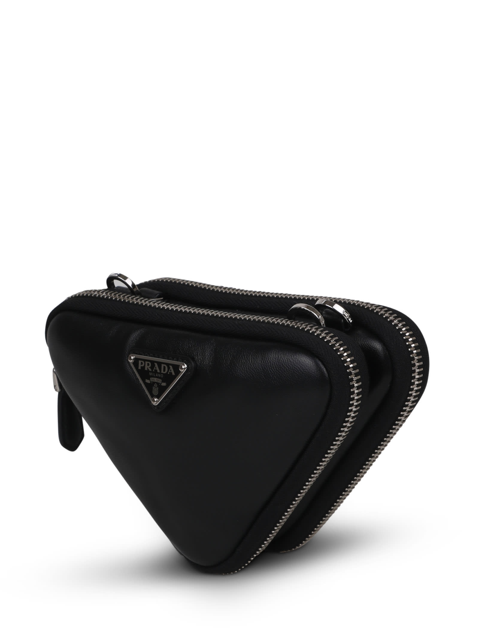 Shop Prada Leather Mini Pouch Bag