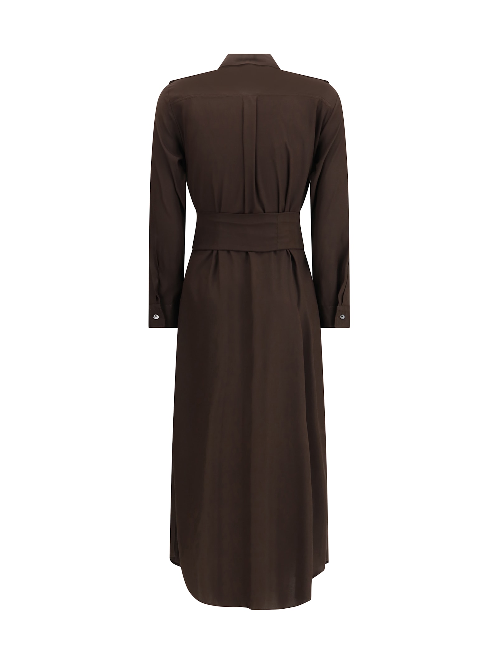 Ella Silk Dress In Brown
