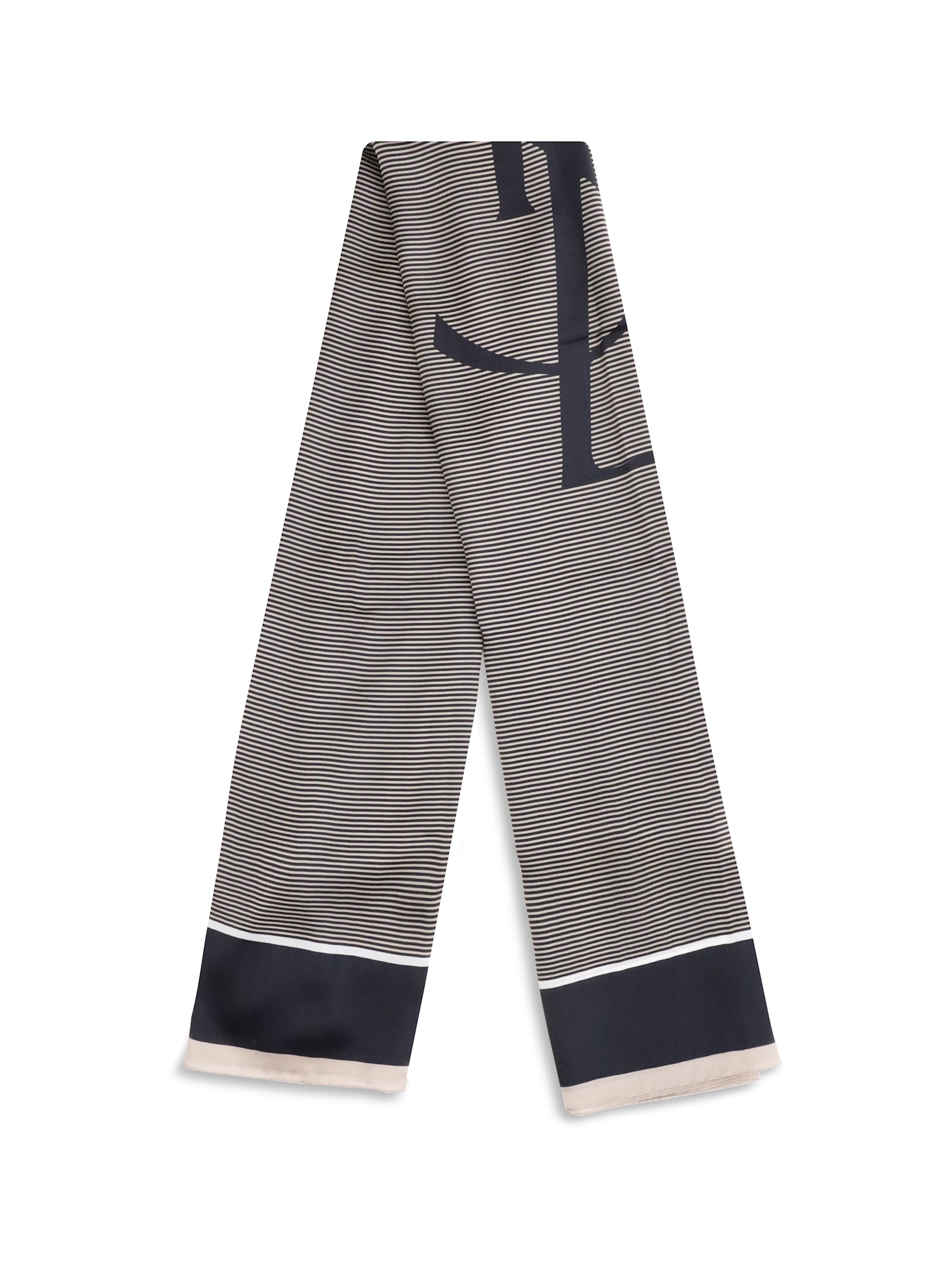 Saint Laurent Cassandre Striped Stole In Gray