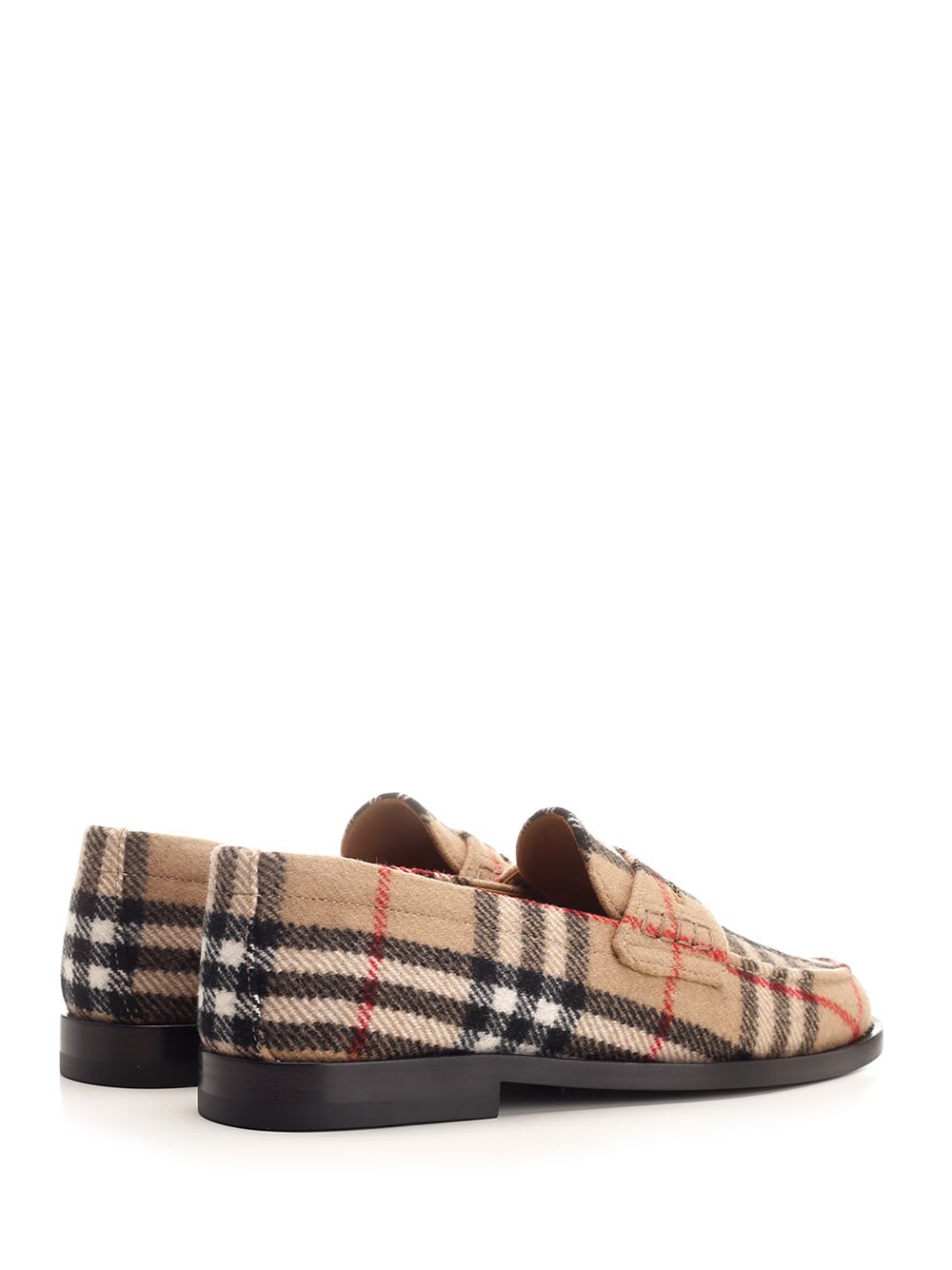 Shop Burberry Loafers In Felt In Beige