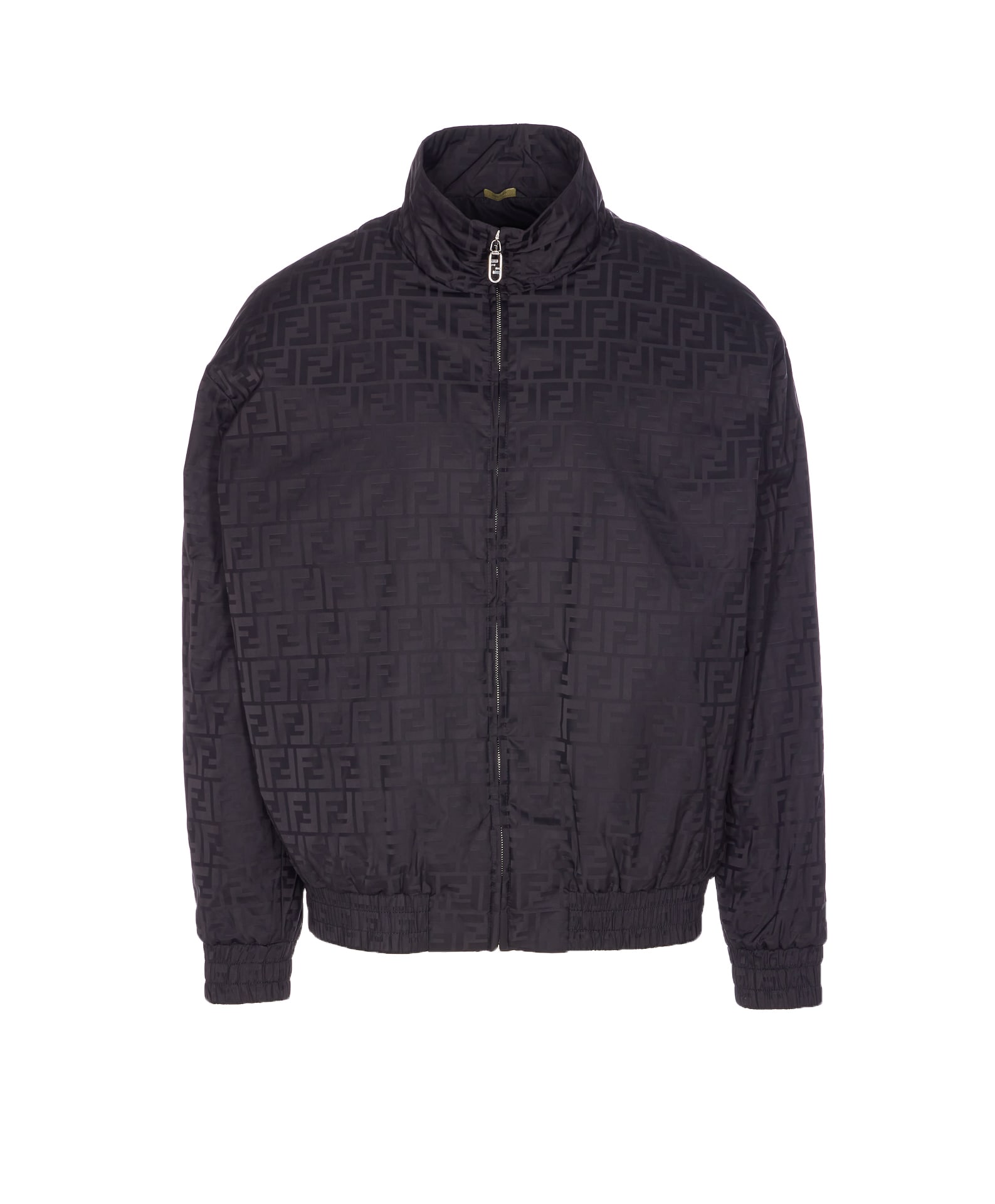 Fendi Ff Nylon Bomber In Black