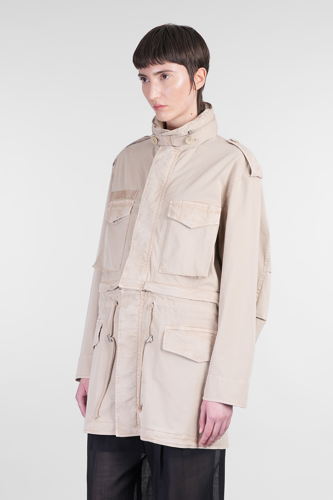 Helmut Lang Parka In Beige Cotton In Neutral