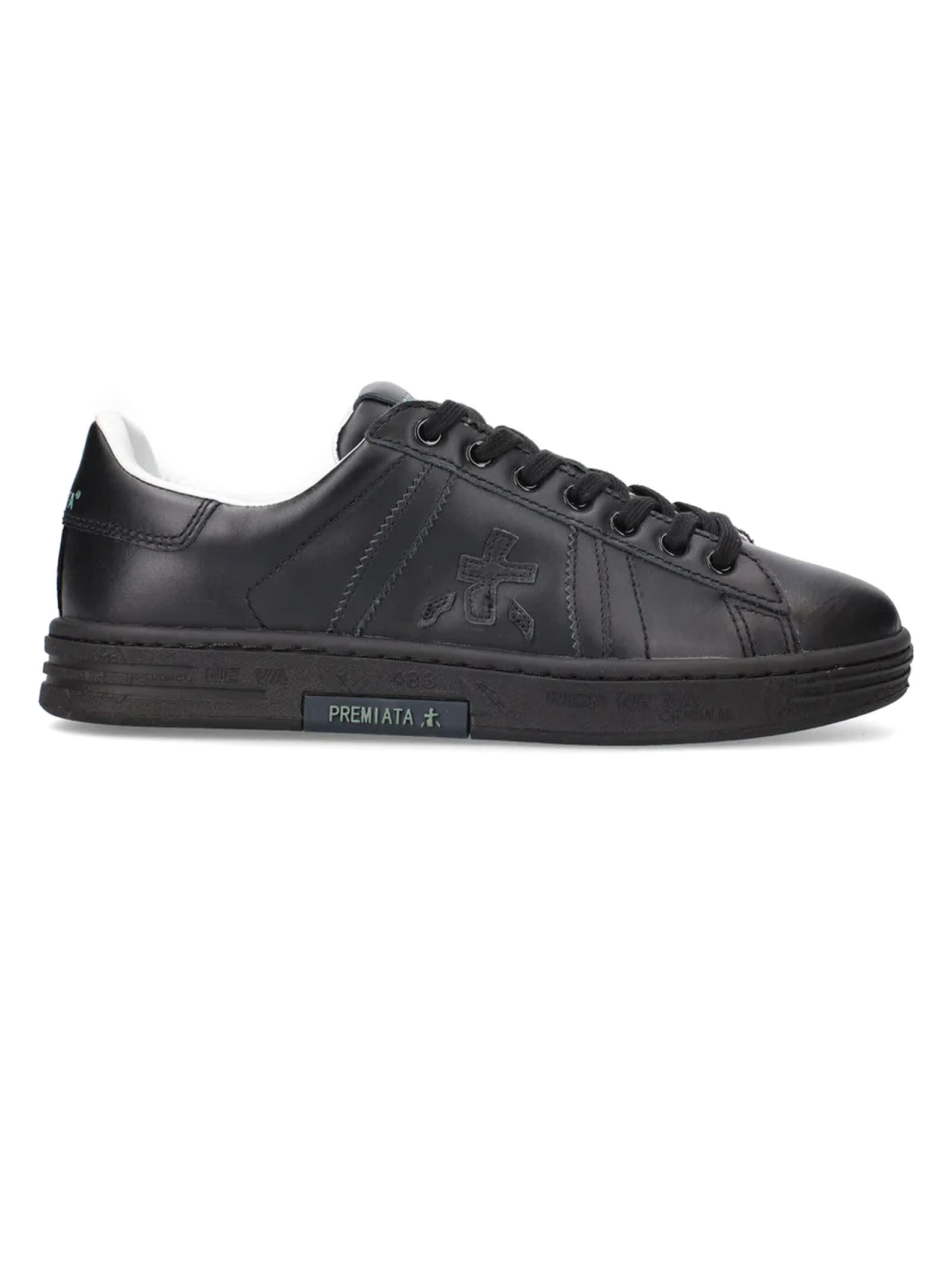 Premiata Black Leather Russel Sneakers