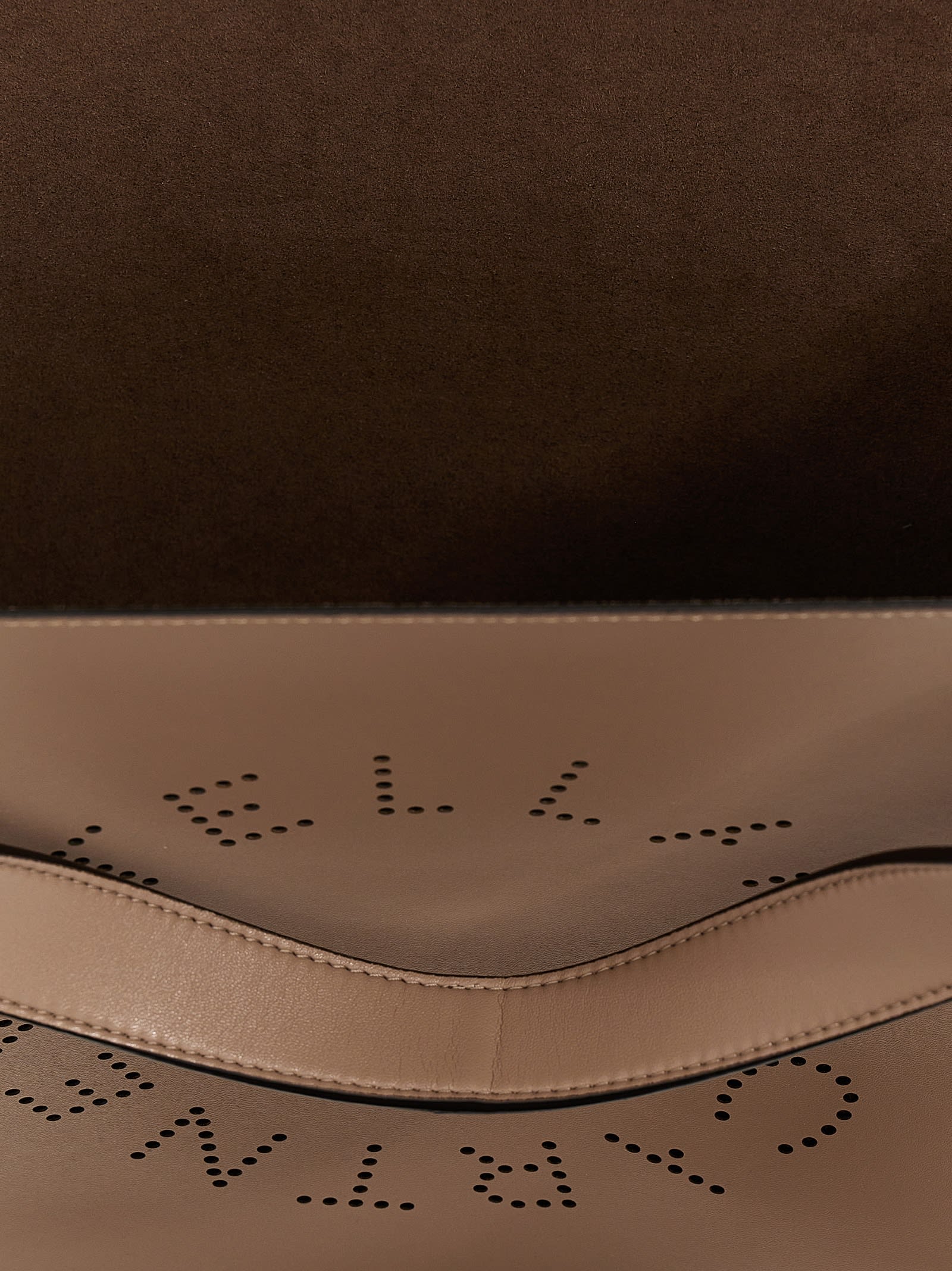 Stella Mccartney Dove Grey Alter Mat Stella Logo Handbag In Brown