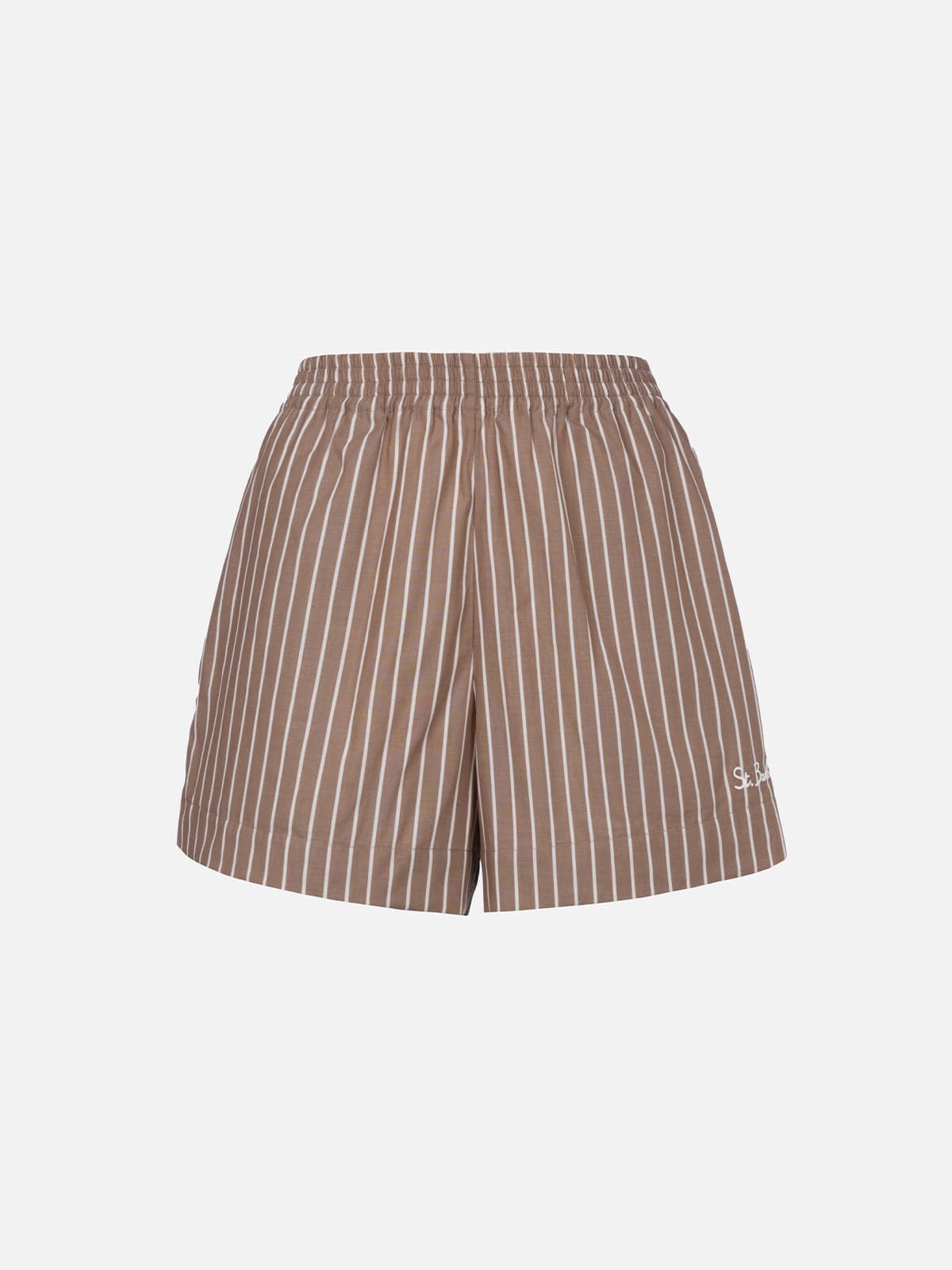 Mc2 Saint Barth Meave Pull-up Shorts Brown In Brown