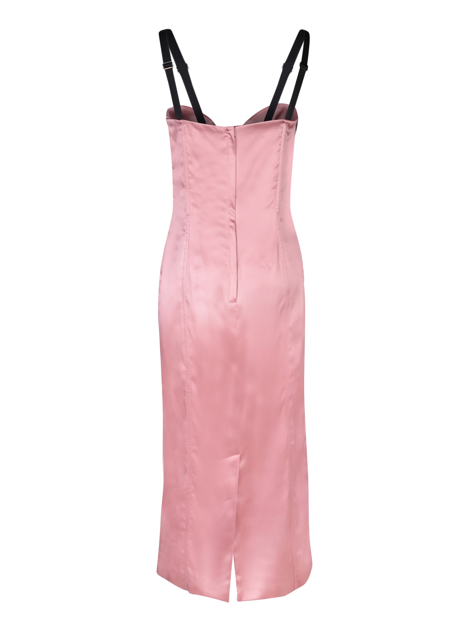 Shop Dolce & Gabbana Longuette Bustier Pink Dress