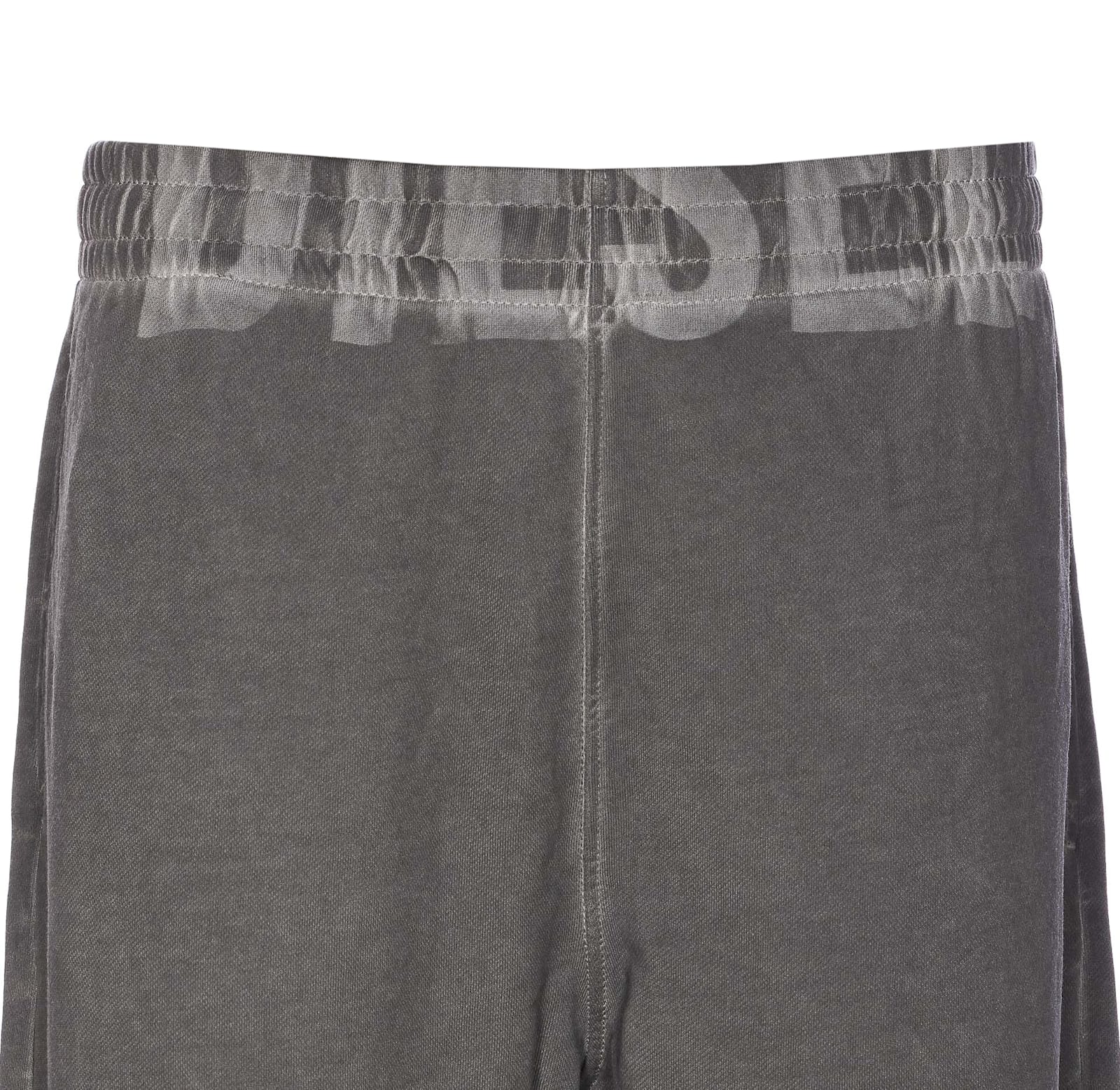 Diesel Trousers With Printed Lateral Pockets And Elasticized Waist In Gray