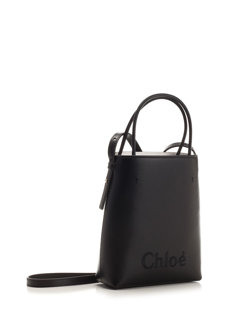 Shop Chloé Sense Micro Bucket Bag In Black